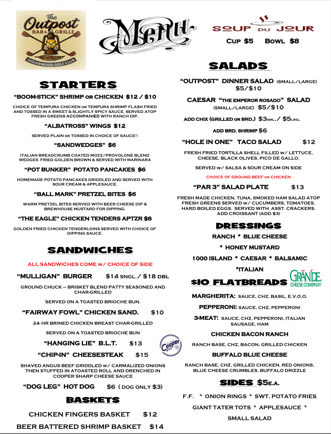 Outpost new menu oct 2025