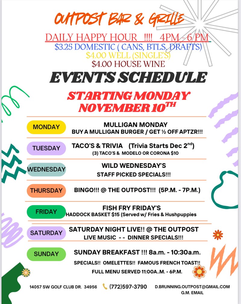 Indianwood Golf Club Events Schedule