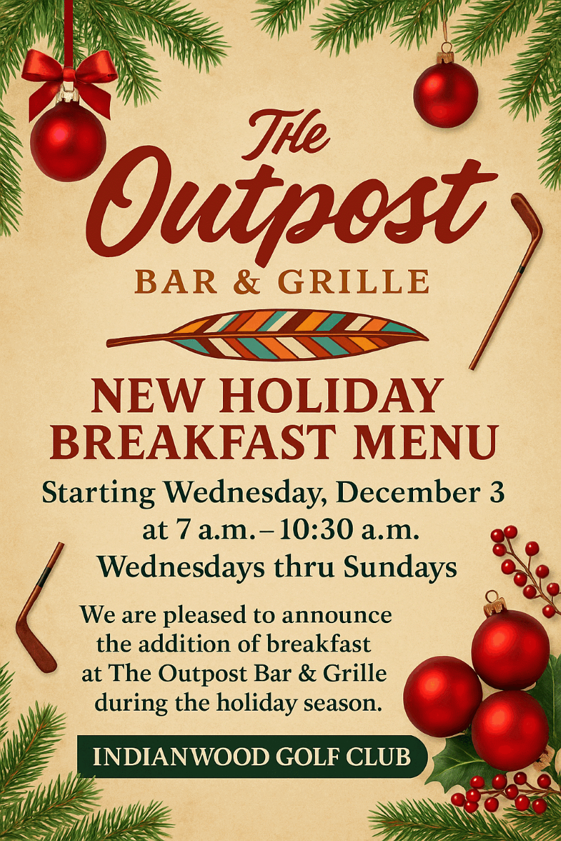 Indianwood Golf Club Holiday Breakfast Menu